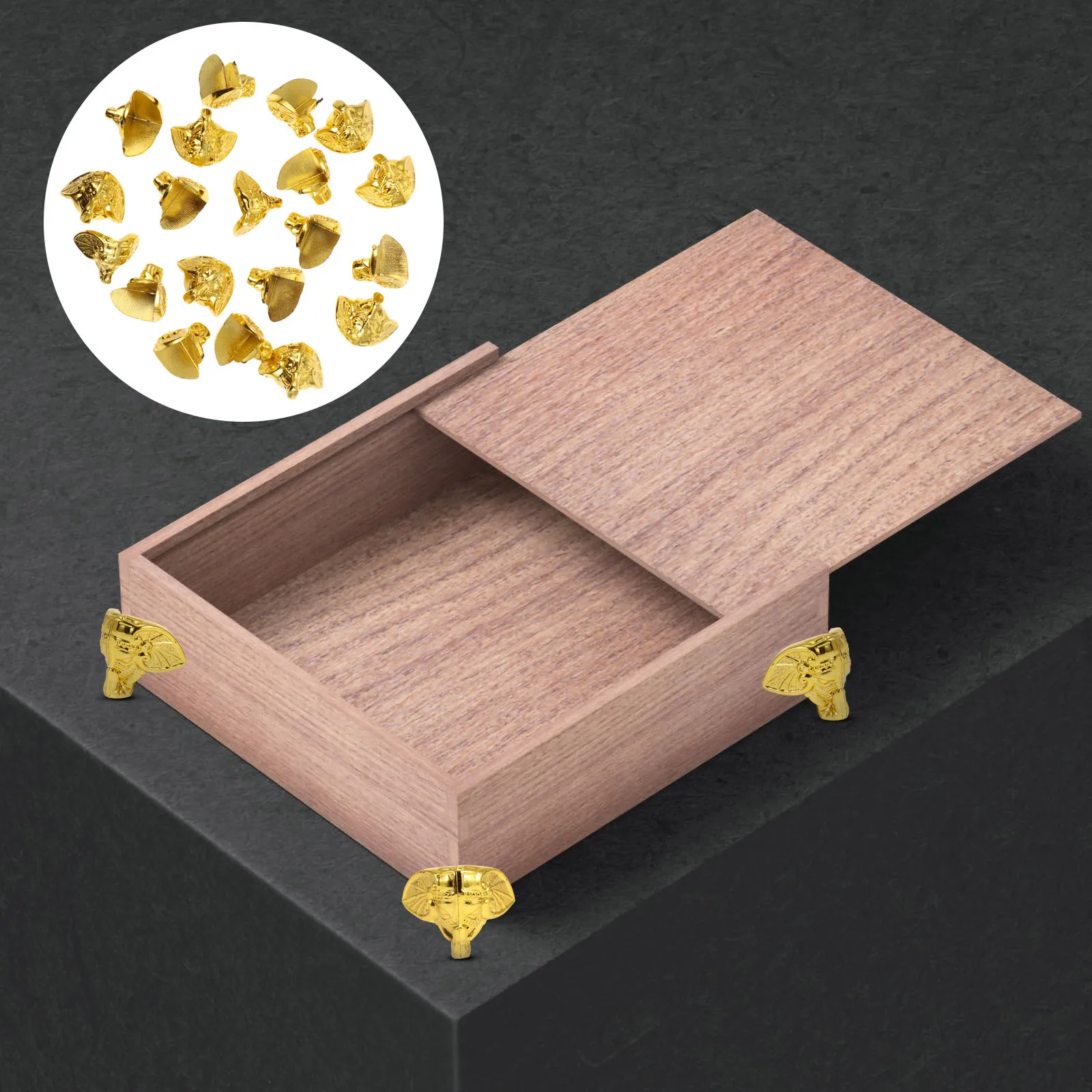 

20Pcs Wooden Case Bases Jewelry Box Legs Feet Corner Protectors High Hardness Not Easy to Break Vintage Elegance