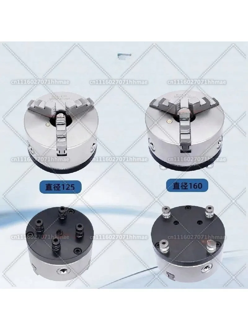 D125 D160 Manual 3 Jaw Self Centering Chuck with D96 D52 Pull Stud Zero Point Quick Change for CNC