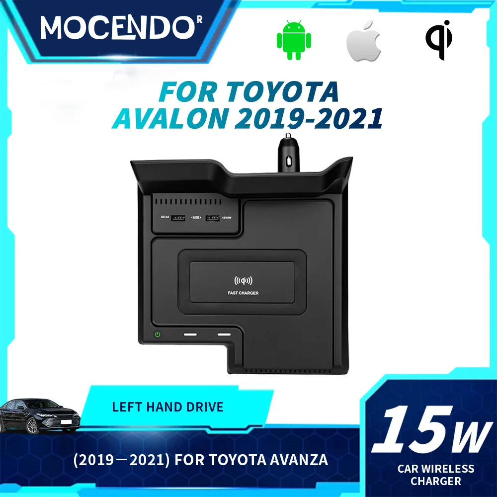 

Беспроводное зарядное устройство для автомобиля Toyota Avalon 2019-2021, быстрая зарядка, подходит для Xiaomi, iPhone, беспроводная зарядка для телефона в машину