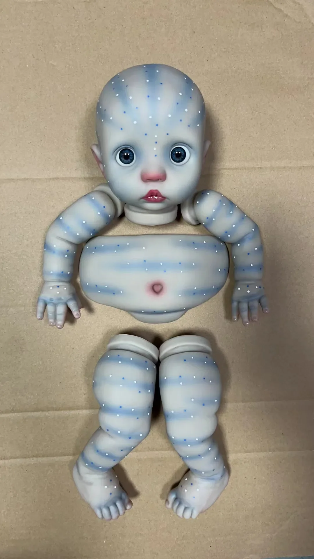 NPK 16inch Already Painted Doll Kit Peeka in Avatar Version come with Cloth Body and Belly Plate