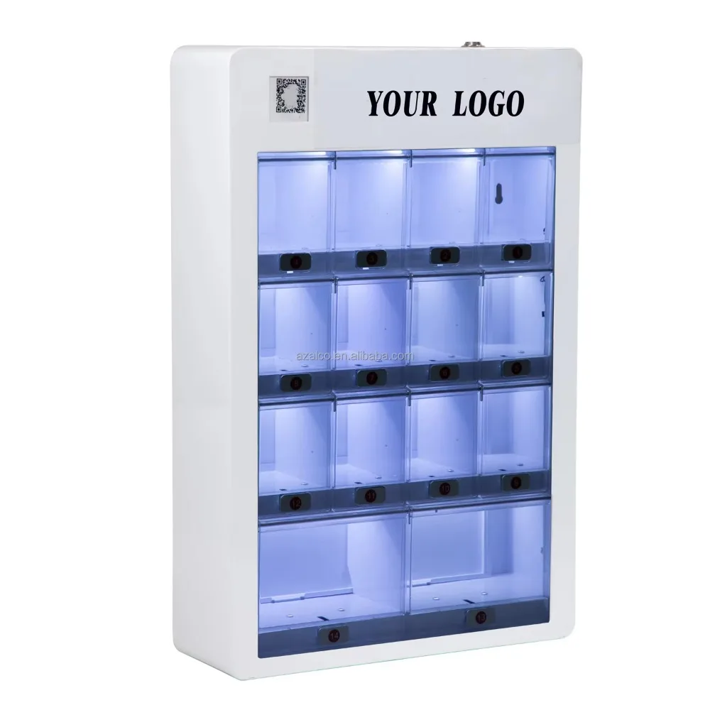 آلة بيع شبكية مثبتة على الحائط، دفع رمز الاستجابة السريعة الأوتوماتيكي الذكي، موزع صغير لتبريد أشباه الموصلات المتقدمة