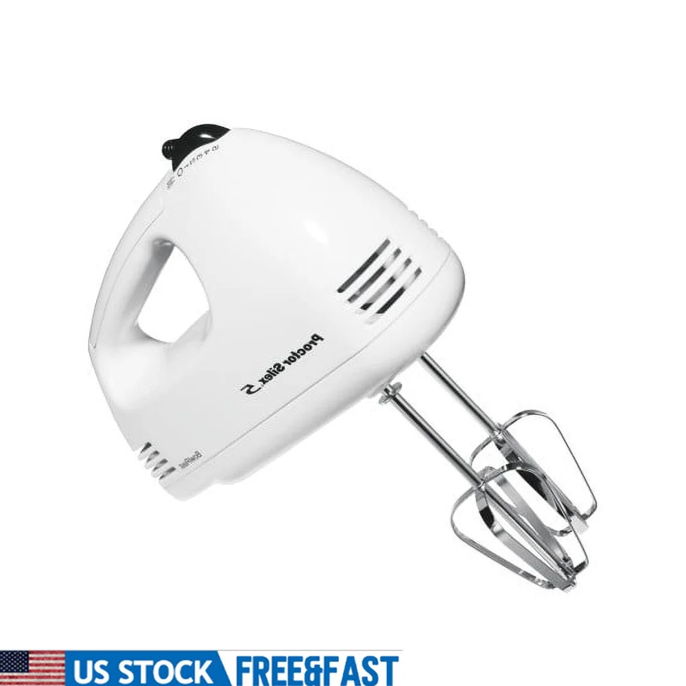 5 Speed Hand Mixer Dishwasher Safe Parts Bowl Rest Beater Eject 125 Watts Variable Speed Compact Mixer Baking Mixing Cooking