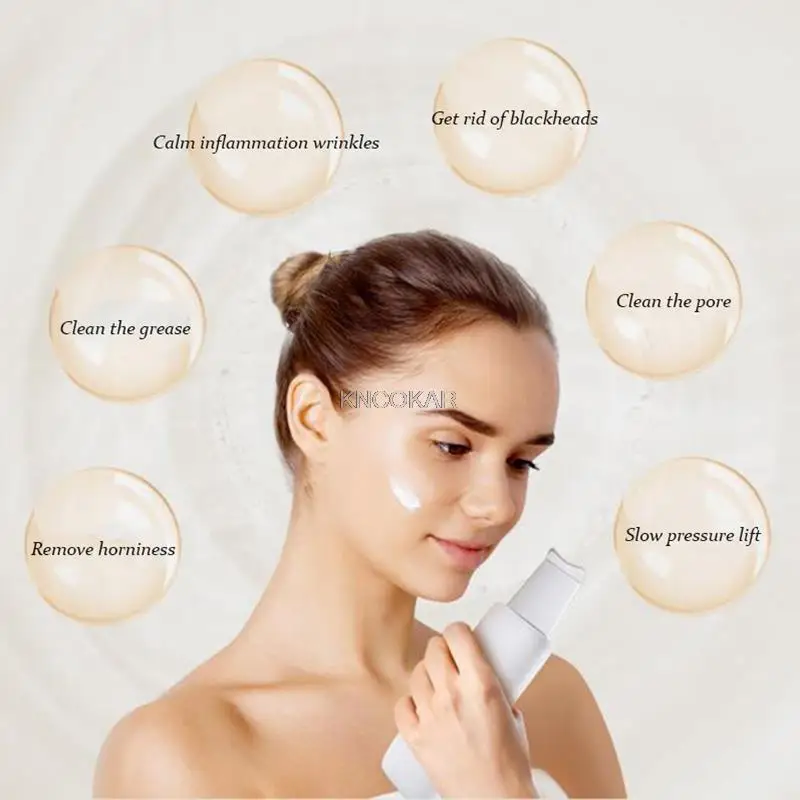 Machine de nettoyage de la peau à pelle, compteur de puissance ultrasonique, pour le visage noir, acné, points noirs, absorption des pores, instrument de beauté D300