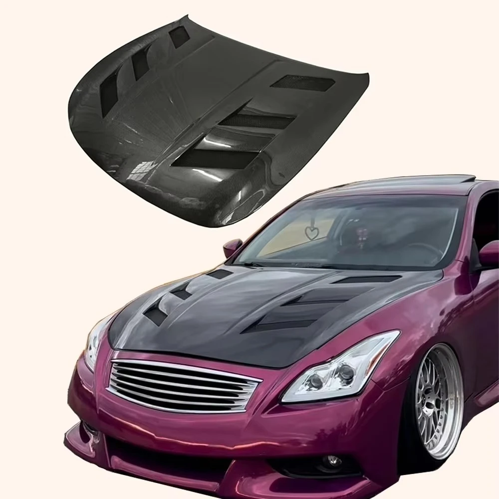 Hot Sale For Infiniti G37 2 Door (Coupe Only) KZ Style Carbon Fiber Front Hood Bonnet