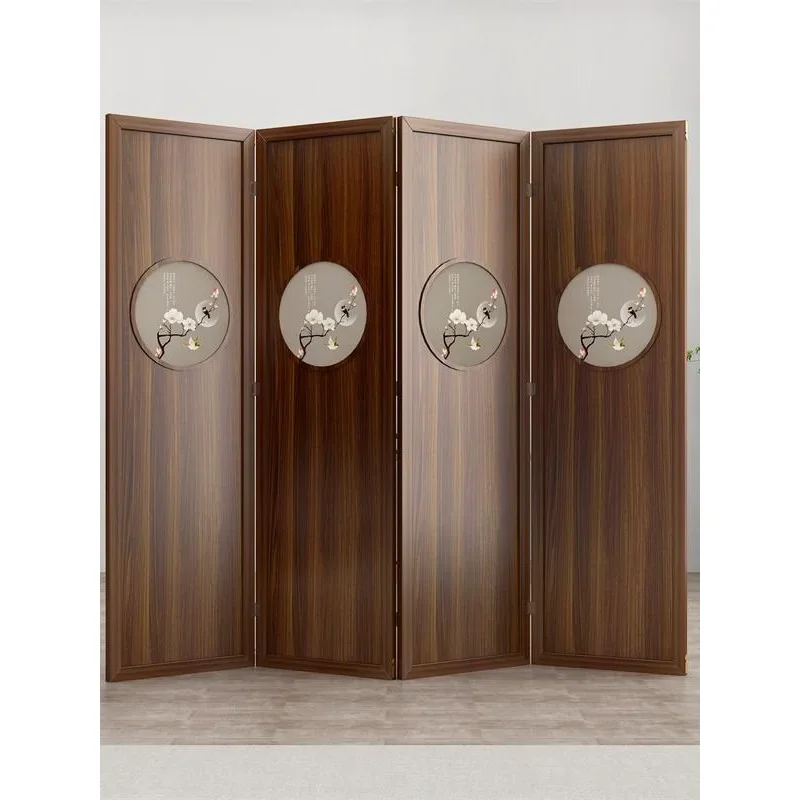 Screen partition living room new Chinese style entry door solid wood porch rack creative decoration simple block seat screen