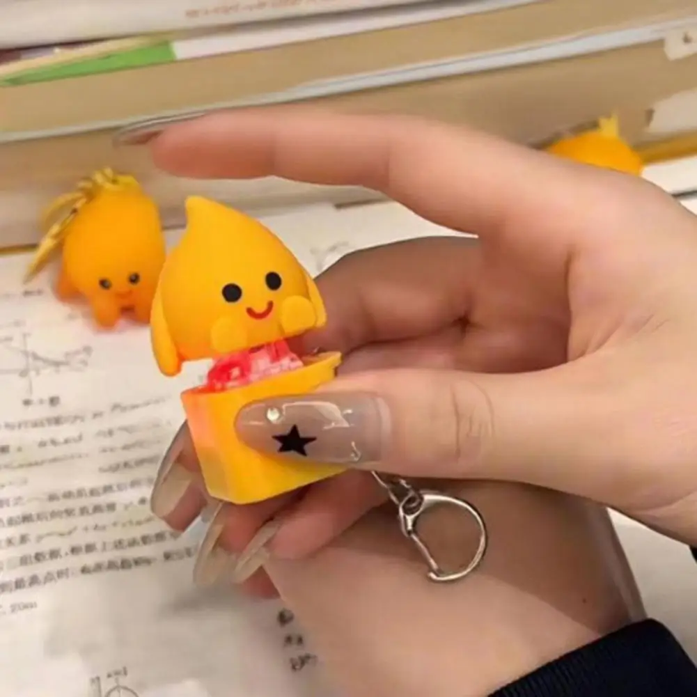 Light Sound Cartoon Fidget Keychain Mini Mechanical Keyboard Clicking Toy Portable Stress Relief Sensory for Kids Adults Travel