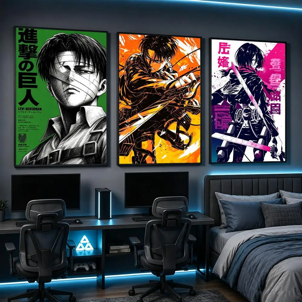 anime Attack on Titan Poster HD Poster Anime Aesthetic Wall Art For Game Anime Lovers Bedroom Gaming Room Decor Ideal Gift