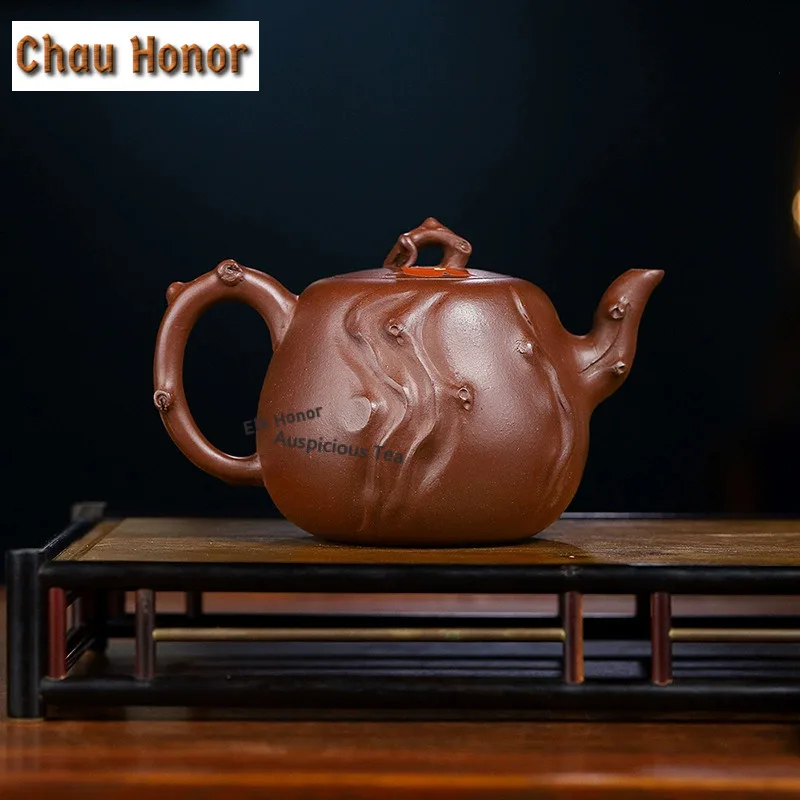 460ml Luxury Yixing Purple Clay Teapots Handmade Decal Pot Raw Ore Mud Tea Maker Kettle Zisha Tea Set Tableware Ornaments Gift