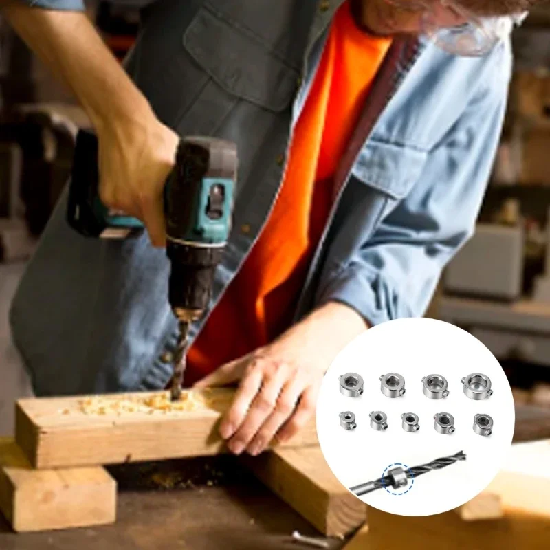 

9 шт. ограничитель глубины сверла, ограничитель глубины сверла, стопорные кольца для сверла, позиционер сверла, ограничительные