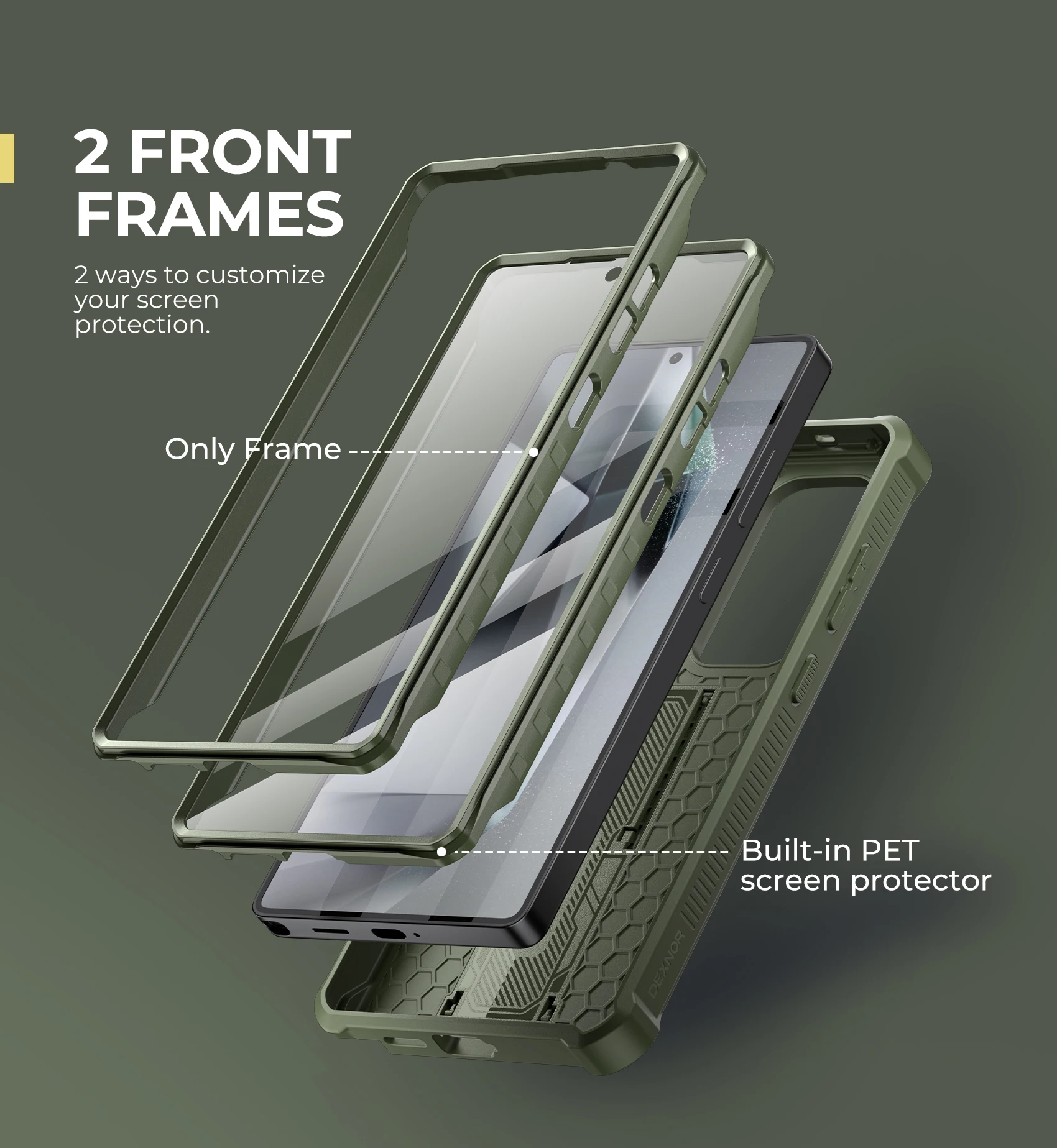 Dexnor For Samsung Galaxy S25/S25 Plus/S25 Ultra 2025Case Full Body Shockproof Camera Cover &Built-in Screen Protector Kickstand