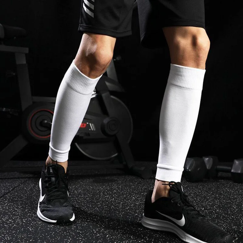 Men\'s Leg Warmers Football Sports Socks Without Foot Adults Shin Guard Calf Socks Plus Size Kids Leg Brace Socks Protection Gear