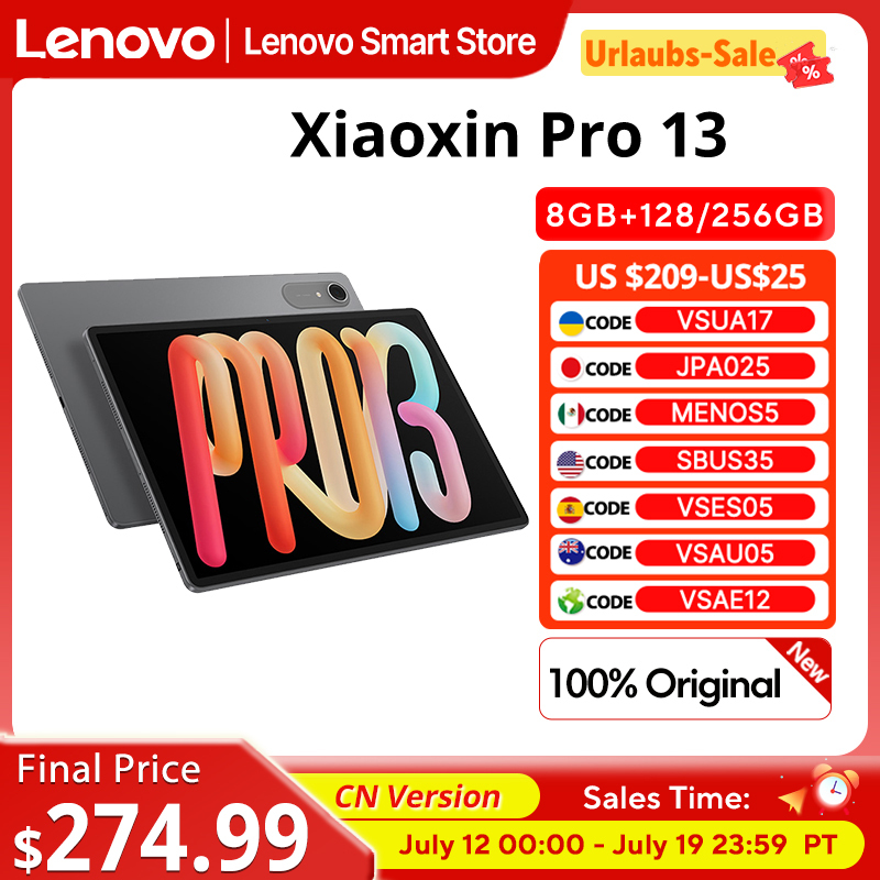  New Lenovo Xiaoxin Pro 13 AI Tablet 13'' 3.5K 144Hz Diplay Original CN version 10200mAh  Snapdragon 8s Gen 4 CPU WIFI 7 Pad PC 