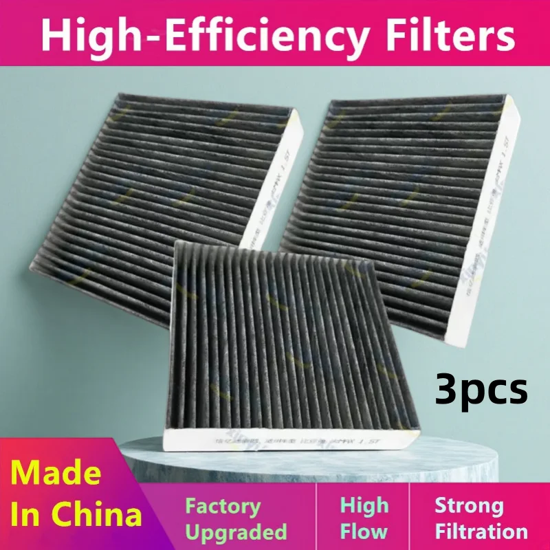 

3pcs/For VW Cross Polo T-Cross Jetta Lavida Santana Tacqua Cabin Air Filter/ Auto Part
