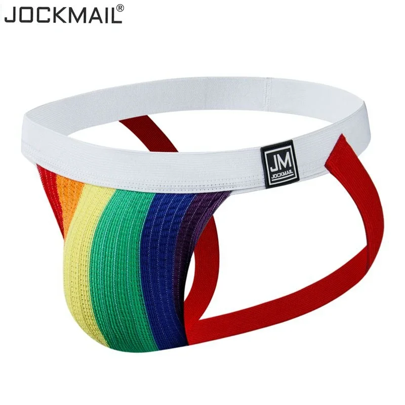 JOCKMAIL Men\'s Underwear Jockstrap Athletic Supporters, Gay Men Underwear Sexy Penis Pouch Mesh Stretch Performance Jock Strap