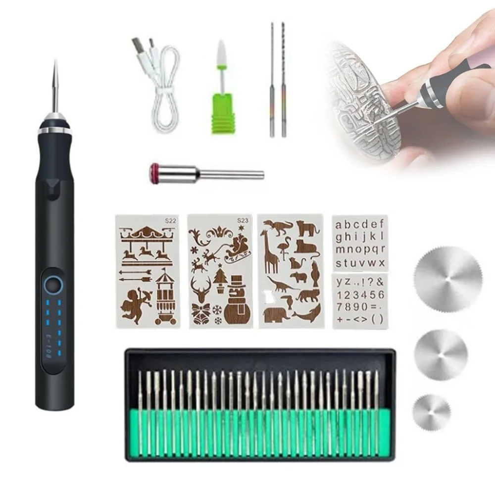 

Mini Electric Engraving Pen Drilling Polishing USB Rechargeable Cordless Engraving Pen Kit Portable Wireless Engraver Marker Pen