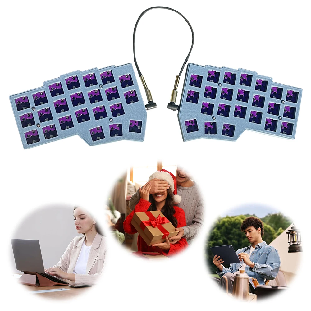 

Split Keyboard Wired Programmable Keyboard Hot Swap Split-layout Keyboard Support QMK/VIAL Customized PC Gamer Accessories