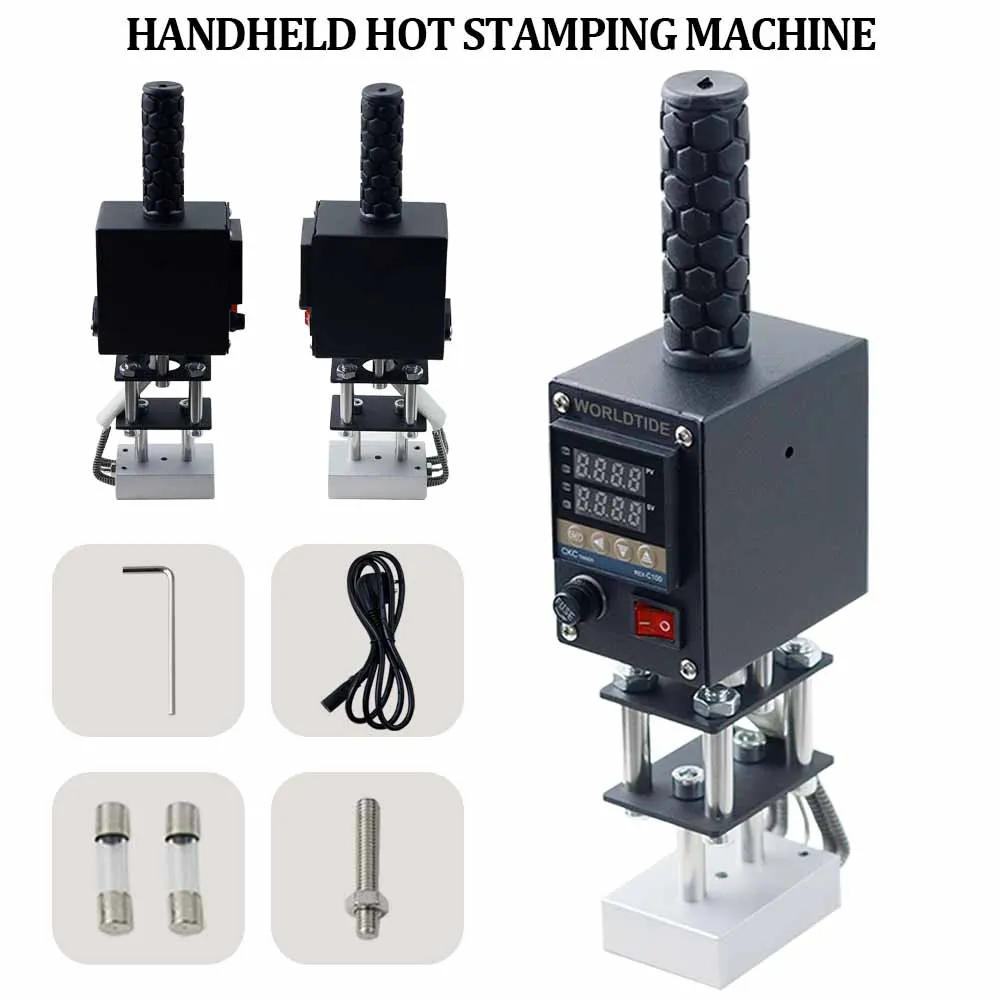 220V Handheld Digital Heat Leather Cloth Wood Paper Pressing Tool Hot Foil Stamping Craft Pressing Machine for Copyright