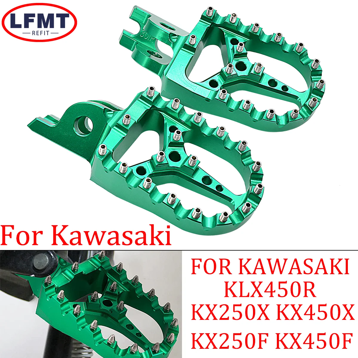 

For Kawasaki KX250 KX450 2019 2020 KX250F KX450F 2017 2018 KLX450R 2008-2022 Motorcycle CNC FootRest Footpegs Foot Pegs Pedals