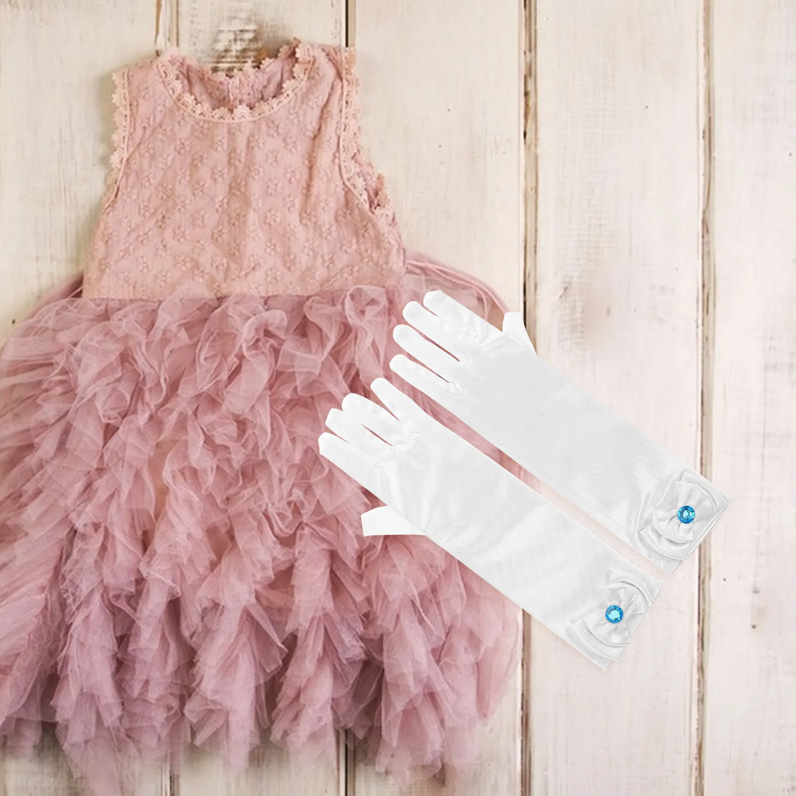 

1 пара детских красных атласных перчаток с бантом для принцесс, длинные перчатки для торжественных мероприятий, для сцены, вечеринок, чаепитий, аксессуары для костюмов принцесс