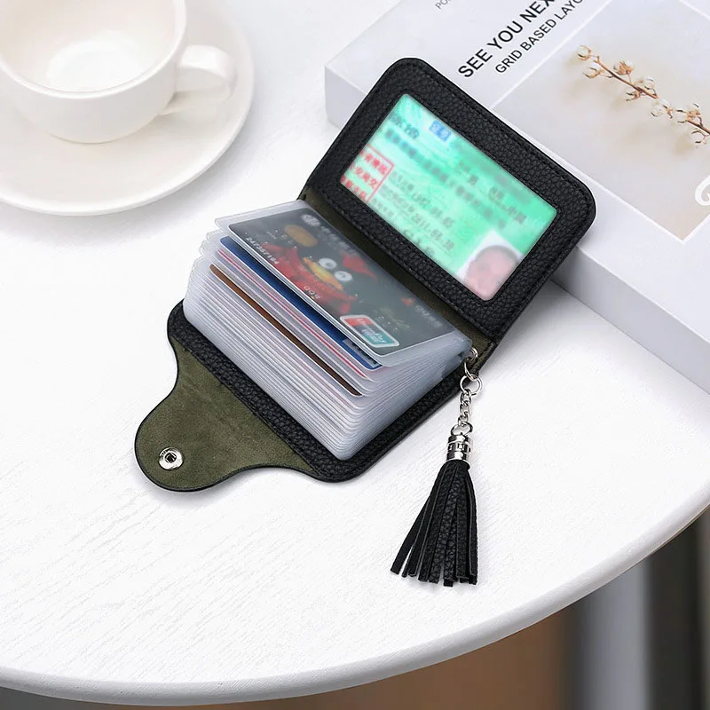 20 Detents Cards Holders PU Business Bank Credit Bus ID Card Holder Cover Coin Pouch Anti Demagnetization Wallets Bag Organizer