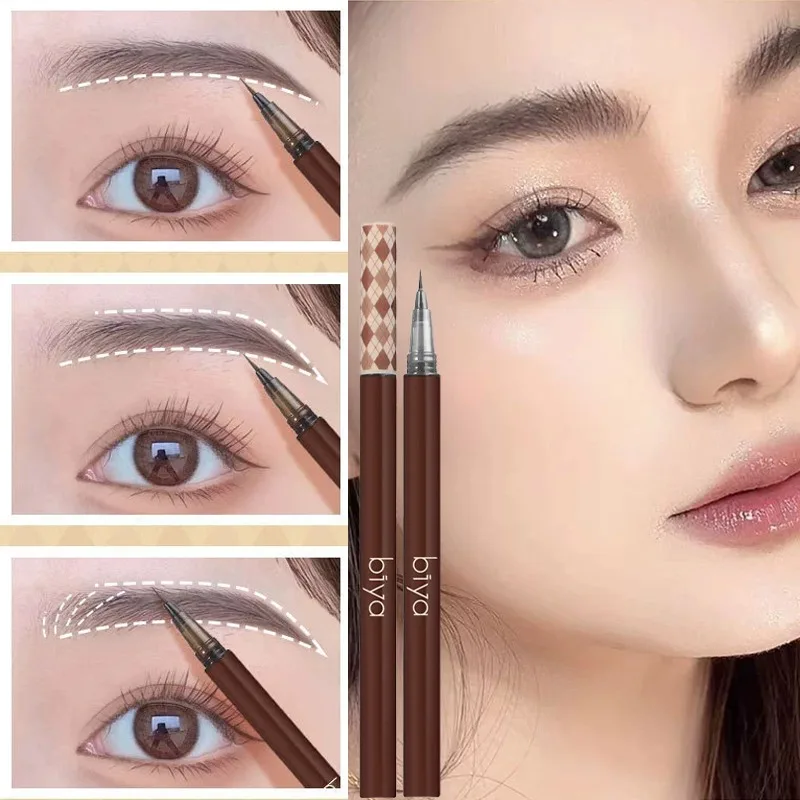 Crayon à barrage liquide résistant à l'eau pour femme, facile à documenter, 0.01mm, tête ultra fine, maquillage des yeux, cosmétiques