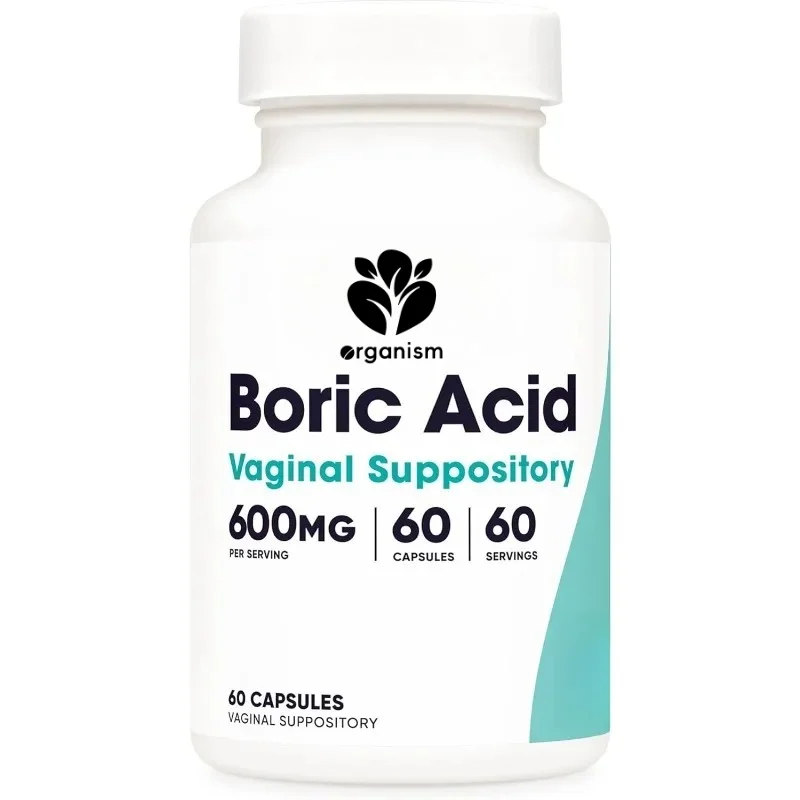 Boric acid 600mg, 60 capsules - Non GMO - Female specific