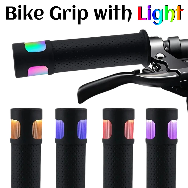 

Велосипедные ручки с подсветкой, 4 режима сенсорного управления, MTB ручки на руль, 4 цвета, силиконовый нескользящий чехол на руль для ночного катания