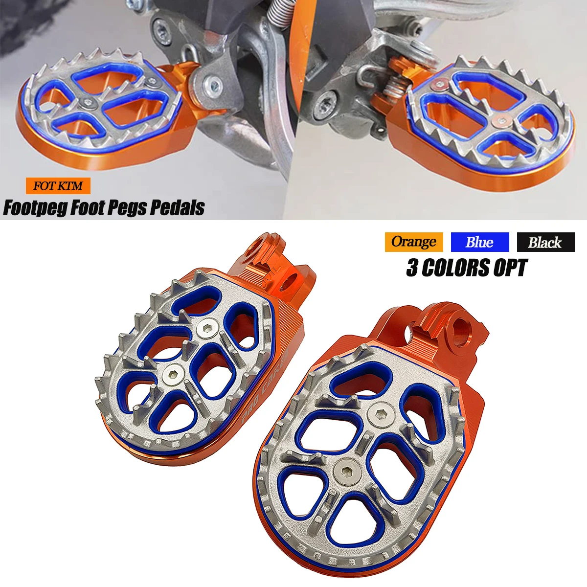 

For KTM Motorcycle Footpeg Foot Pegs Pedals Rests 65 85 125 150 250 300 350 400 450 530 EXC EXCF SX SXF XCF XCW XCFW ADVENTURE