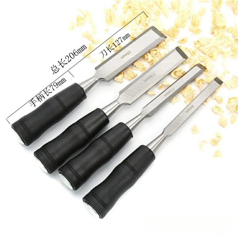 

Hand Tool Wood Chisel Carbon Steel Chisel with Hammer End and Anti-Slip Handle 6/8/10/12mm Carpentry Tools Woodworking Chisel