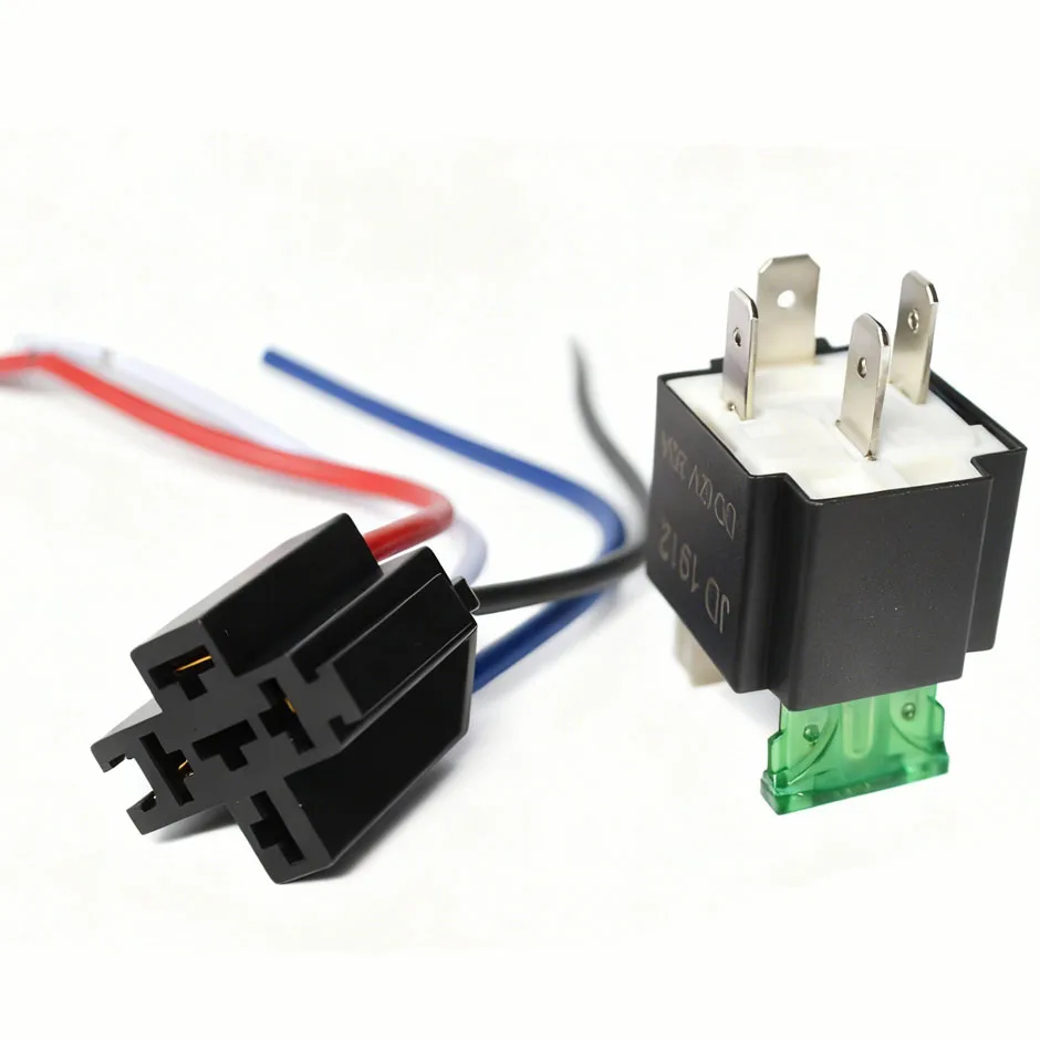1PC 12V DC 4 Pin Car Automotive Fused Relay 30A Normally Open Relais 30A Fuse with 4pin/5Pin Backrest