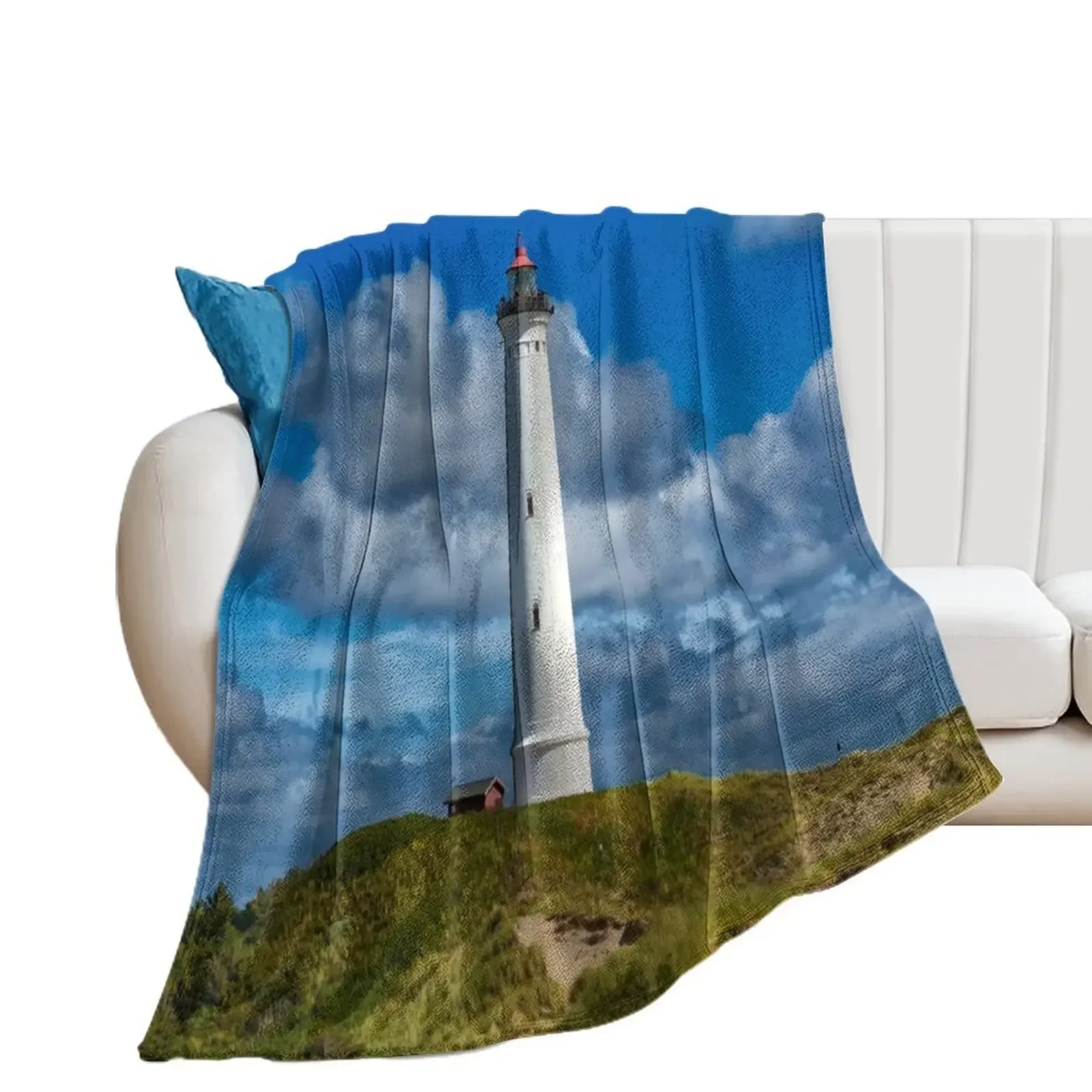 Lyngvig Fyr lighthouse Throw Blanket Stuffeds wednesday Decoratives Moving Blankets