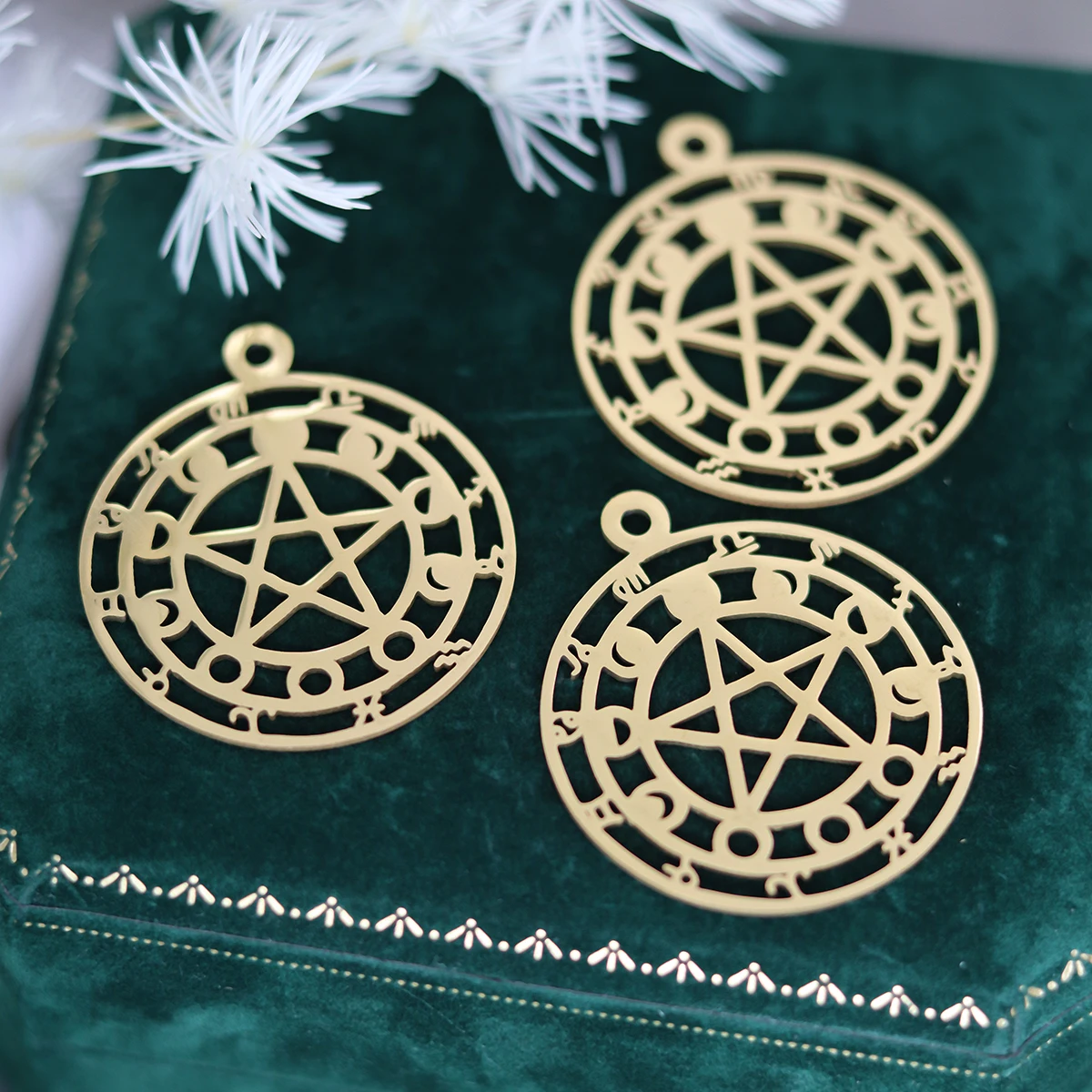3pcs Star Charm Geometric Triangle Spiral Sun diy Accessories Stainless Steel Pendant Fit Necklace Earrings Jewelry Making Craft