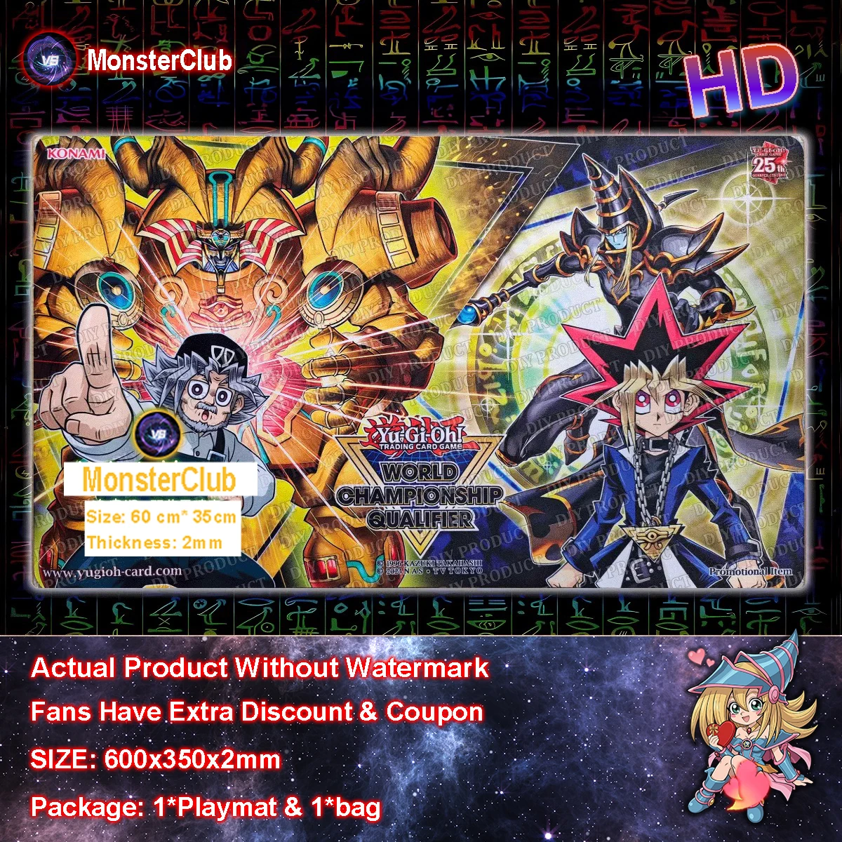 

YuGiOh Dark Magician The Magician of Black Magic Playmat The Unstoppable Exodia Incarnate DIY TCG Trading Card Game Pad Mousepad
