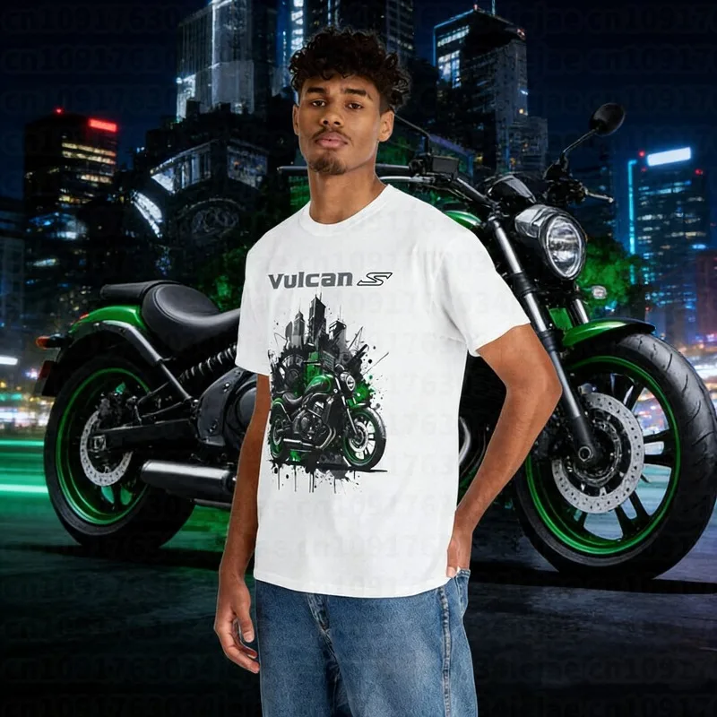 

25-26 Summer Outdoor Quick Drying Breathable Kawasaki 100% Cotton Printed T-shirt Men's and Women's Thin Motorcycle Comfortable