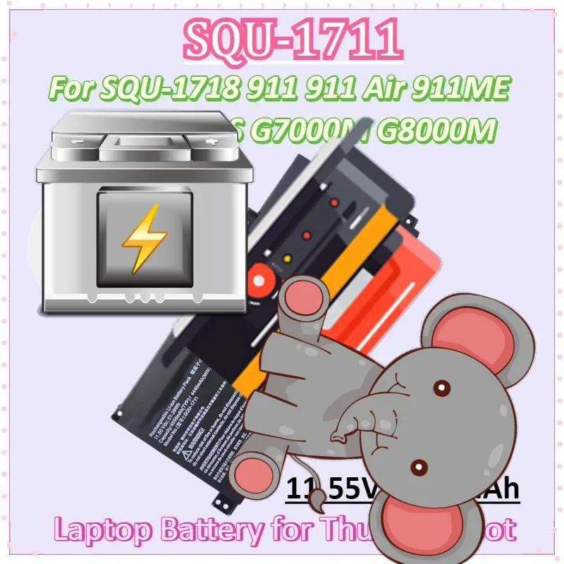 

NEW SQU-1711 11.55V 4550mAh 51.28Wh SQU-1718 Laptop Battery for ThundeRobot 911 911 Air 911ME 911MT 911S G7000M G8000M
