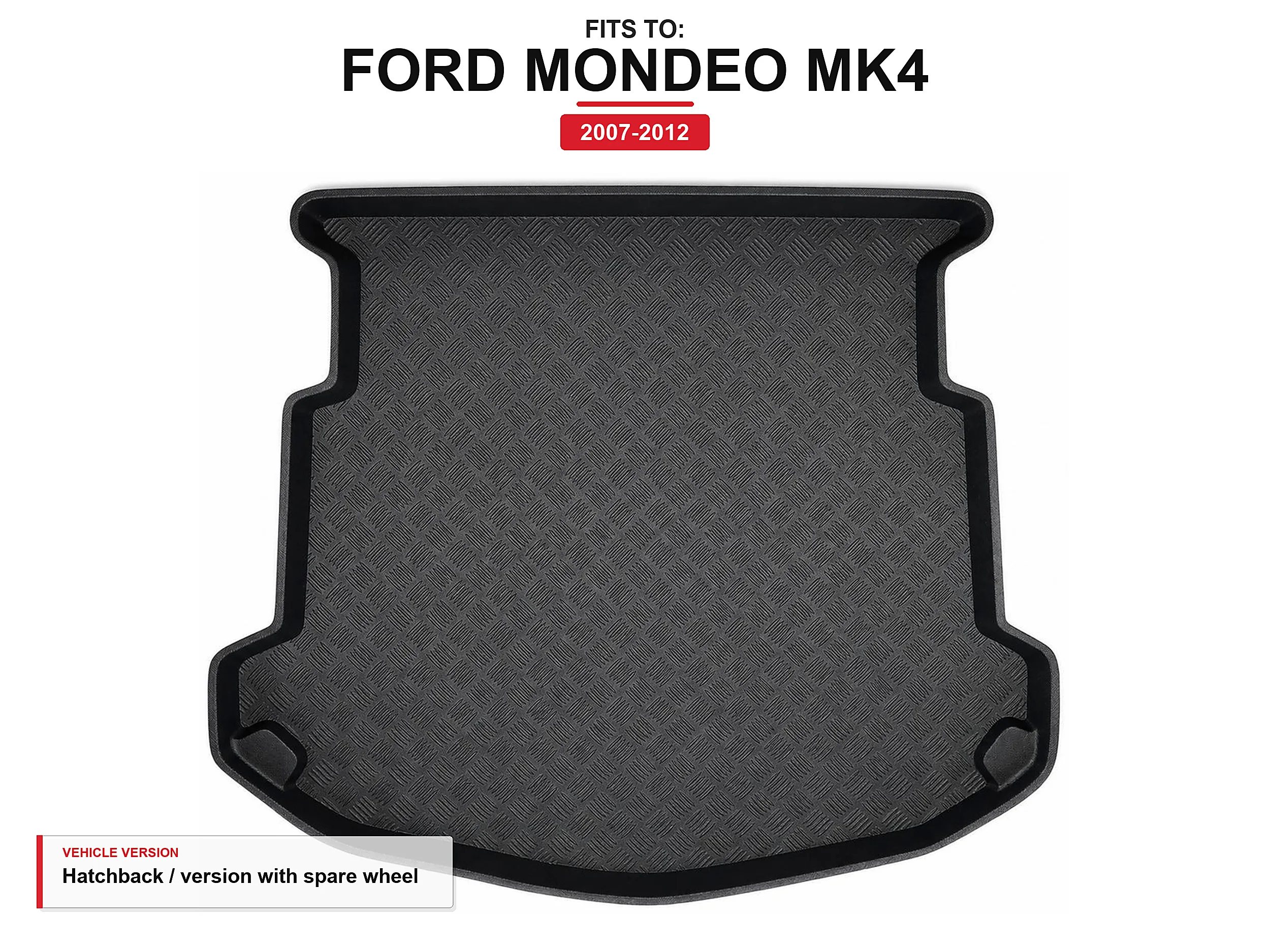 Kofferbakmat met lip voor: Ford Mondeo Mk4 2007-2012 Hatchback