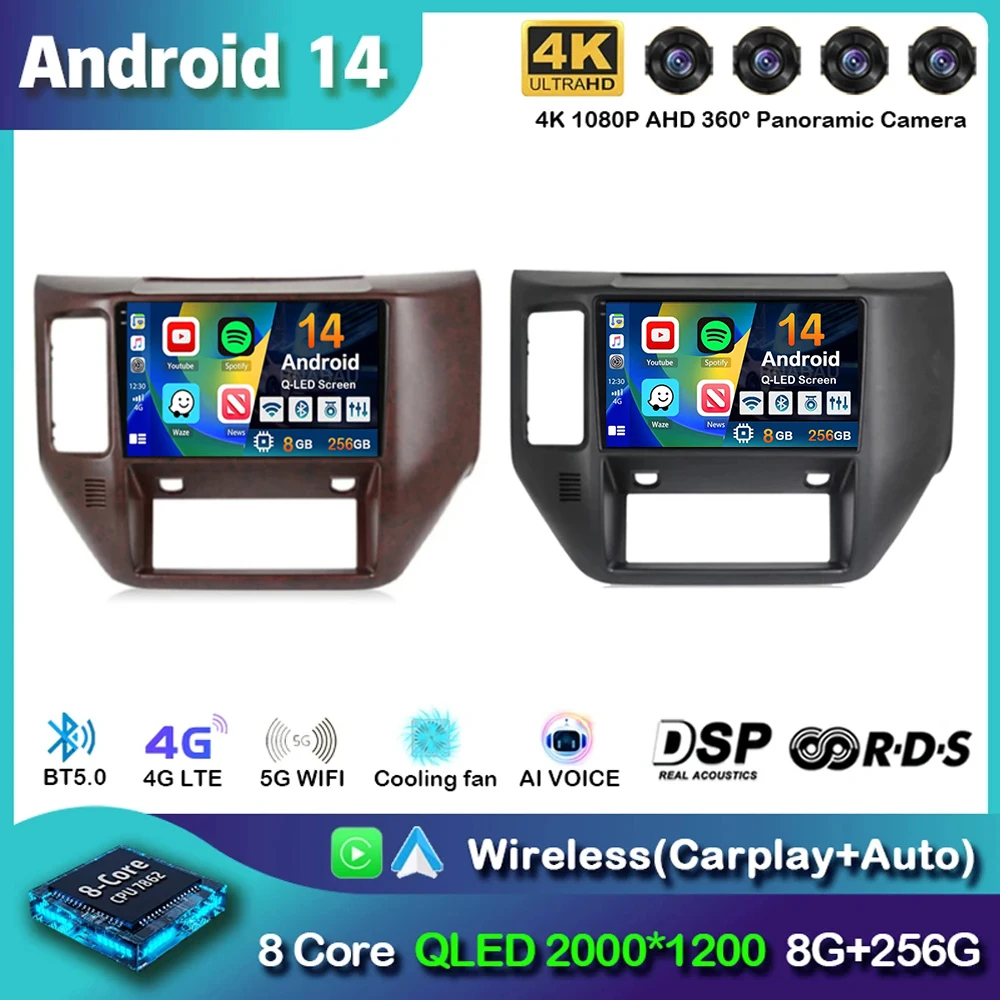 

Android 14 CarPlay Auto Car Radio For Nissan Patrol V 5 Y61 2004-2021 Multimedia Video Player Navigation GPS Stereo DSP No 2 Din