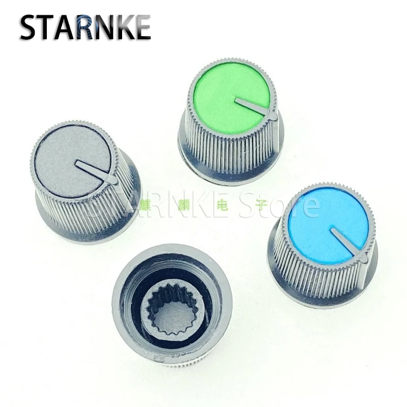 20PCS 15*15MM 3 Color Flower Shaft Potentiometer Encoder Plastic knob Aperture 6mm