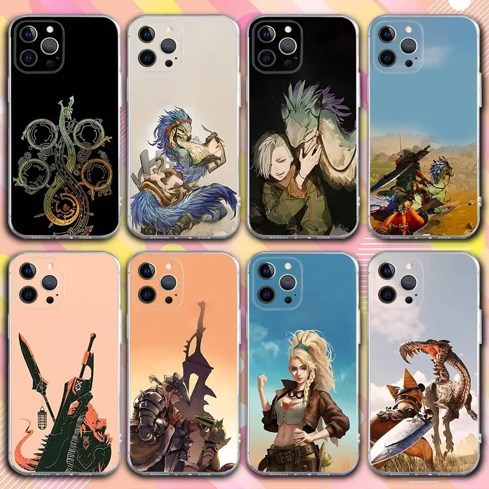 

Phone Case For iPhone 17,16,15,14,13,12,11 Pro,Max,Plus,X,XS,XR,SE4,E Mini M-Monster H-Hunter Wilds Transparent Soft Cover