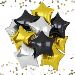 6 Stück Sterne Folie Luftballons 18 Zoll Pentagramm Helium Ballon schwarz Gold Silber Geburtstag Luftballons Abschluss feier Baby party Dekor