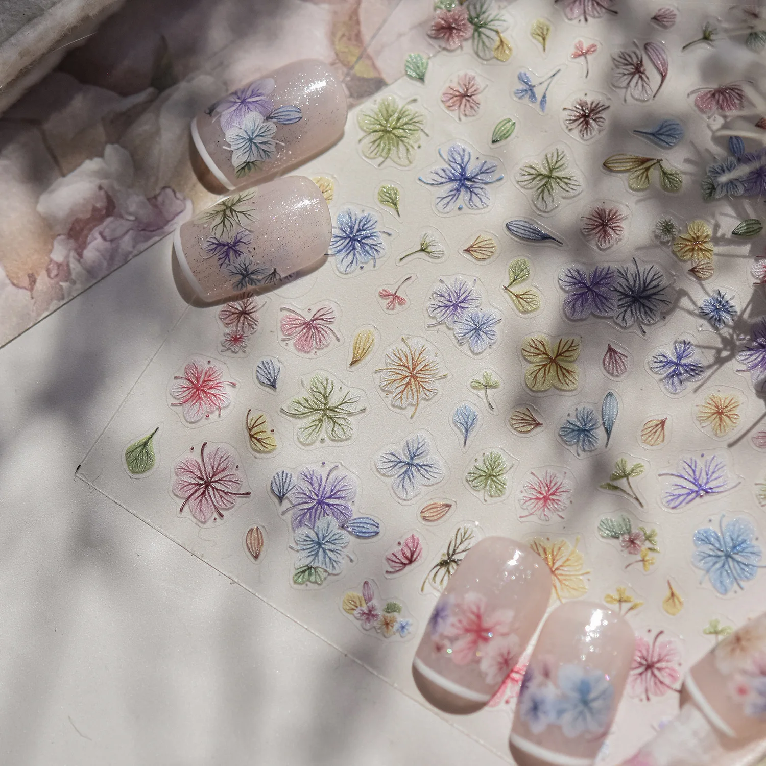 1 قطعة 5D تنقش الجافة زهرة مسمار الفن ملصقات محكم الزهور ذاتية اللصق مسمار السحر ملصق DIY بها بنفسك مسمار الفن زينة الشارات #2