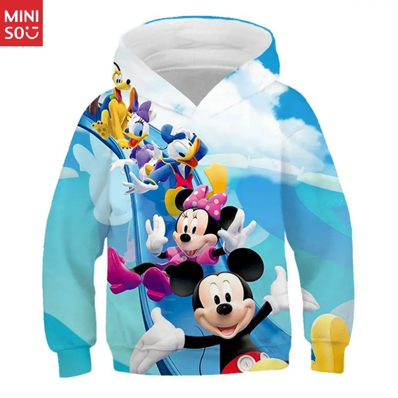 

Disney Mickey Mouse Kids & Adult Pullover Hoodie - Cute Graphic Print Unisex Cotton Sweatshirt