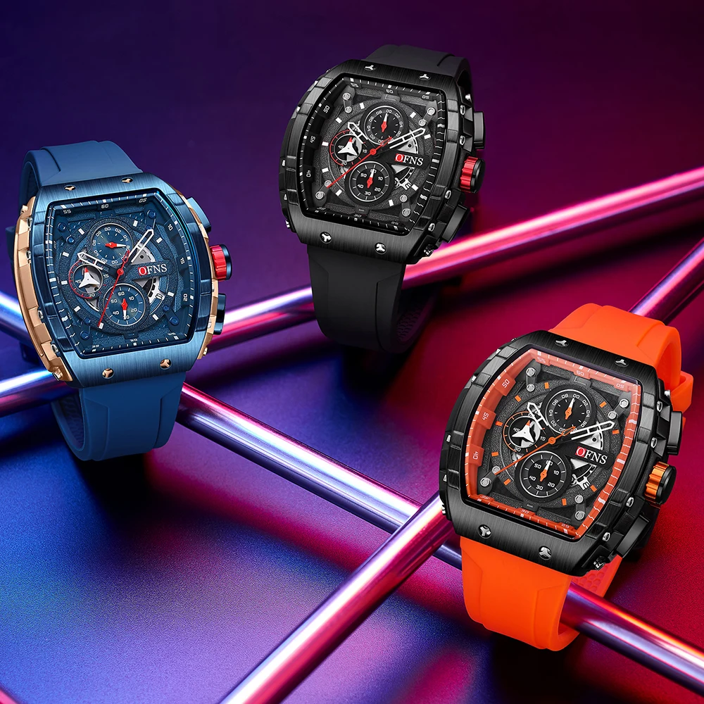 Jam Tangan Pria Quartz Mewah 2025 Mirip Richard Tonneau, Desain Pagani, Tali Karet, Tahan Air, Reloj Hombre