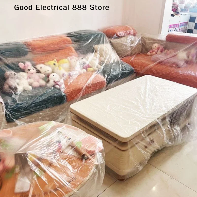 1PCS Disposable Dust Covers Elastic Plastic Dust Film Sofa Dustproof For Furniture Dormitory Sofa Wall Painting Dust Protection