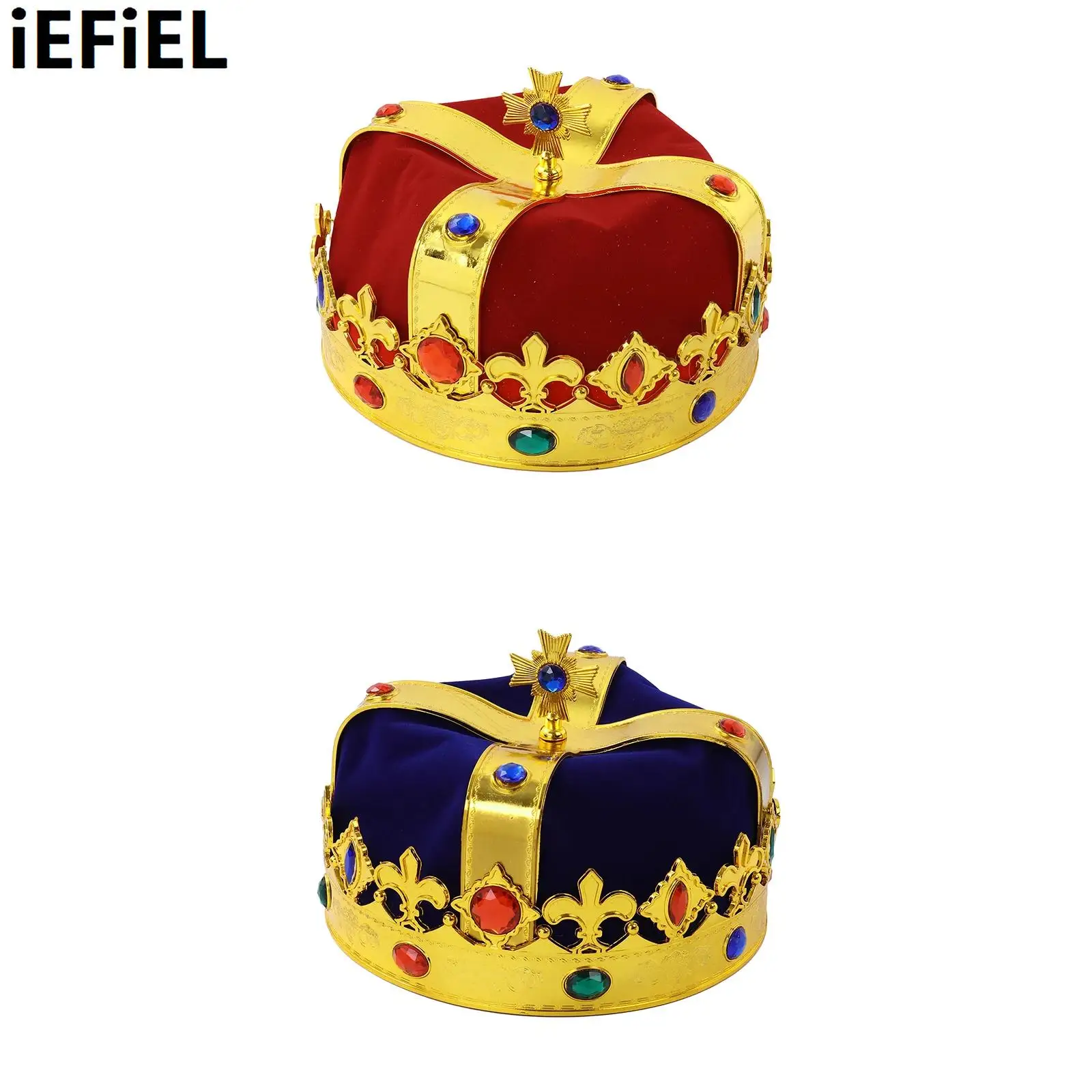 King Crown Hat Emperor Prince Caps Decor Cosplay Props Children Show Masquerade Birthday Dance Party Stage Performance Supplies