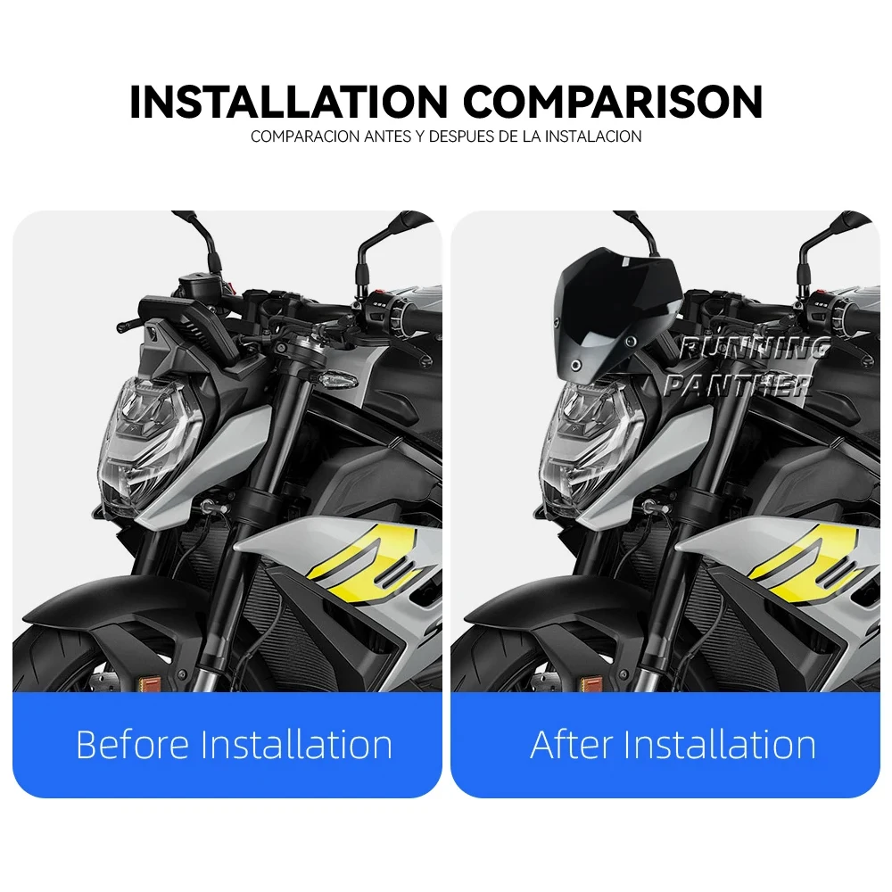Neuer Spoiler Windschutzscheibe Windschild Motorradzubehör Deflektor Bildschirmschutz Spoiler für BMW S1000R S 1000R 2021-2023