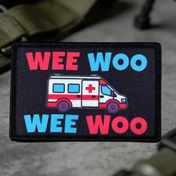 Parche táctico ambulancia Wee Woo con velcro gancho y bucle