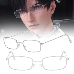 Game Love And Deepspace Zayne Cosplay Glasses Hange Zoe Unisex Square Silver Framed Metal Eyewear Halloween Prop