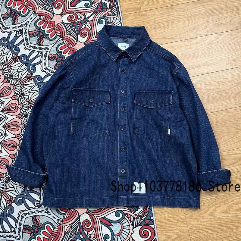 New WTAPS Denim Shirt Japanese Trend Brand Simple Retro Loose Casual Original Label Wtaps Coat Men\'s Women\'s Clothing