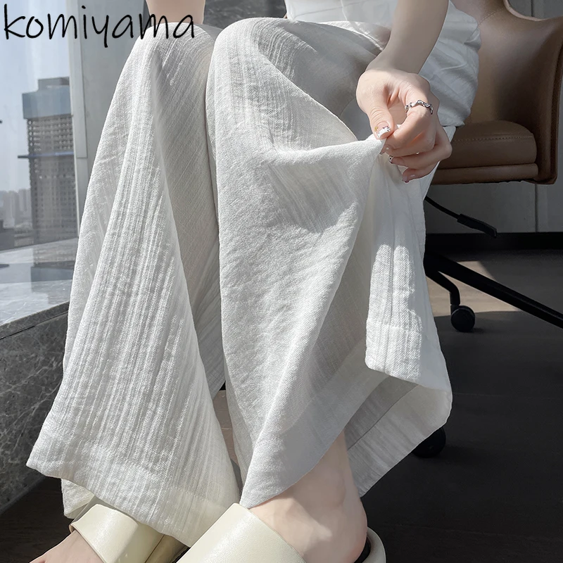 

Lazy Style Casual Pantalones Mujer Loose Wide Leg Pants Women 2024 Straight Ropa Spring Autumn New High Waist Button Roupas